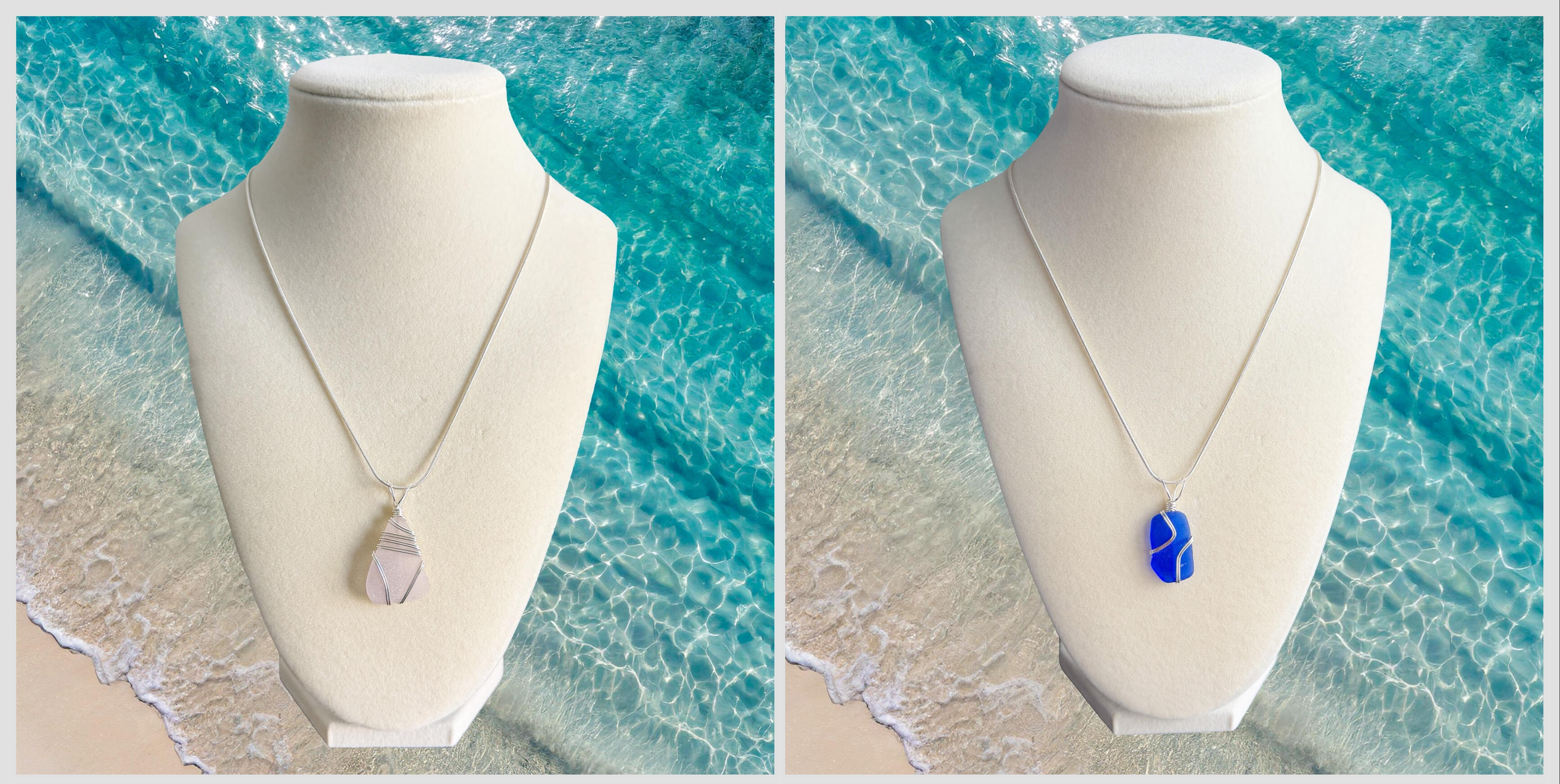Rare Sea Glass Pendant Necklace